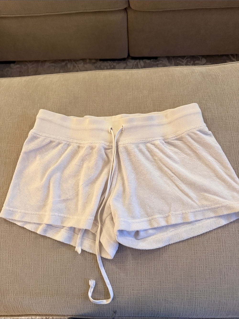 Hard Tail White Terry Drawstring Lounge Shorts